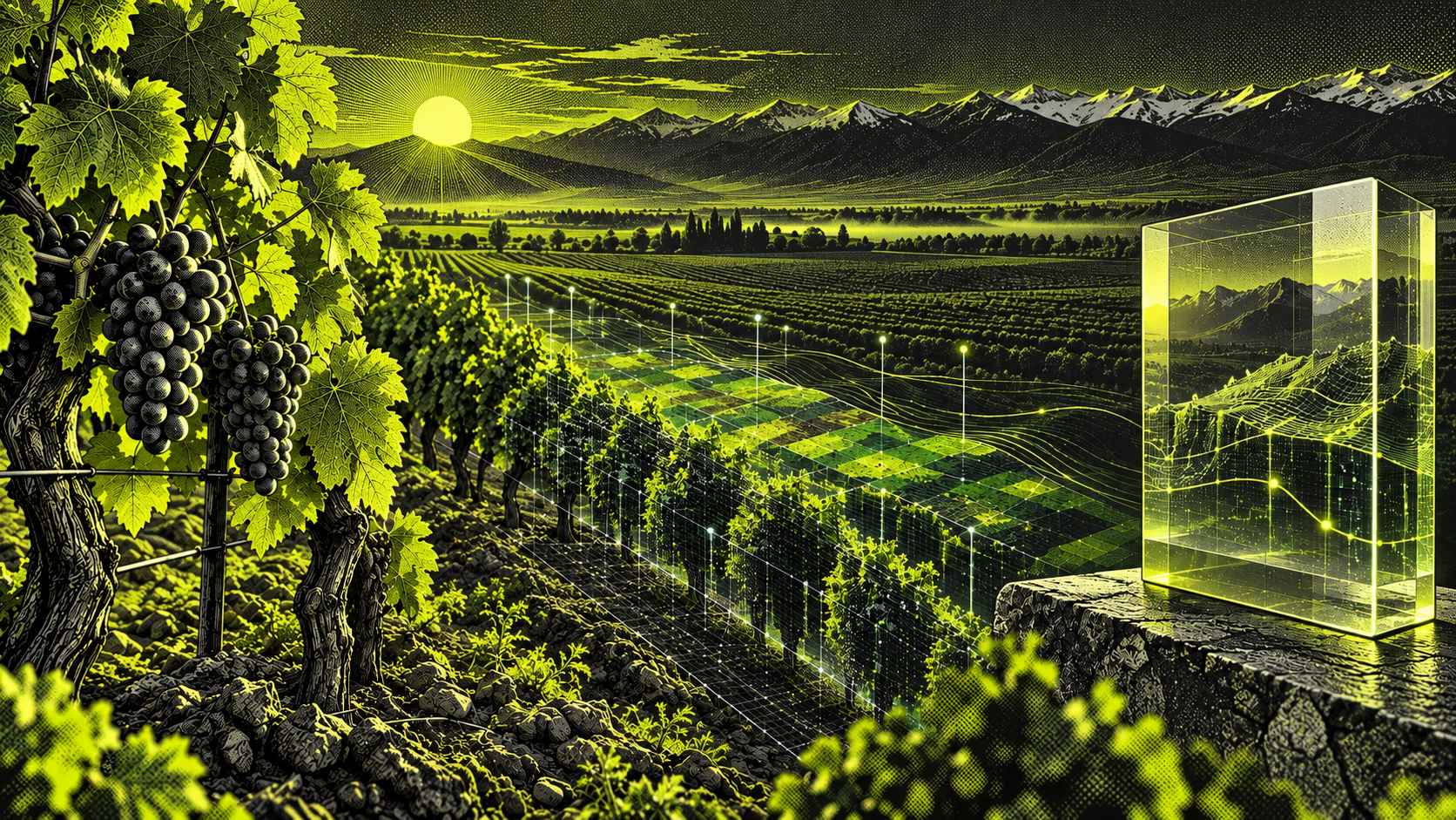 Observable vineyard converted into evidence and verifiable value